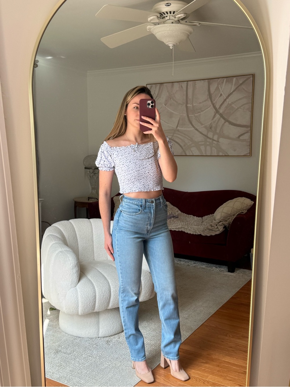 Light Blue High-Rise Straight Jeans - Casual Women's Denim